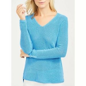 J. McLaughlin XL Blue “Fern Sweater” V-Neck